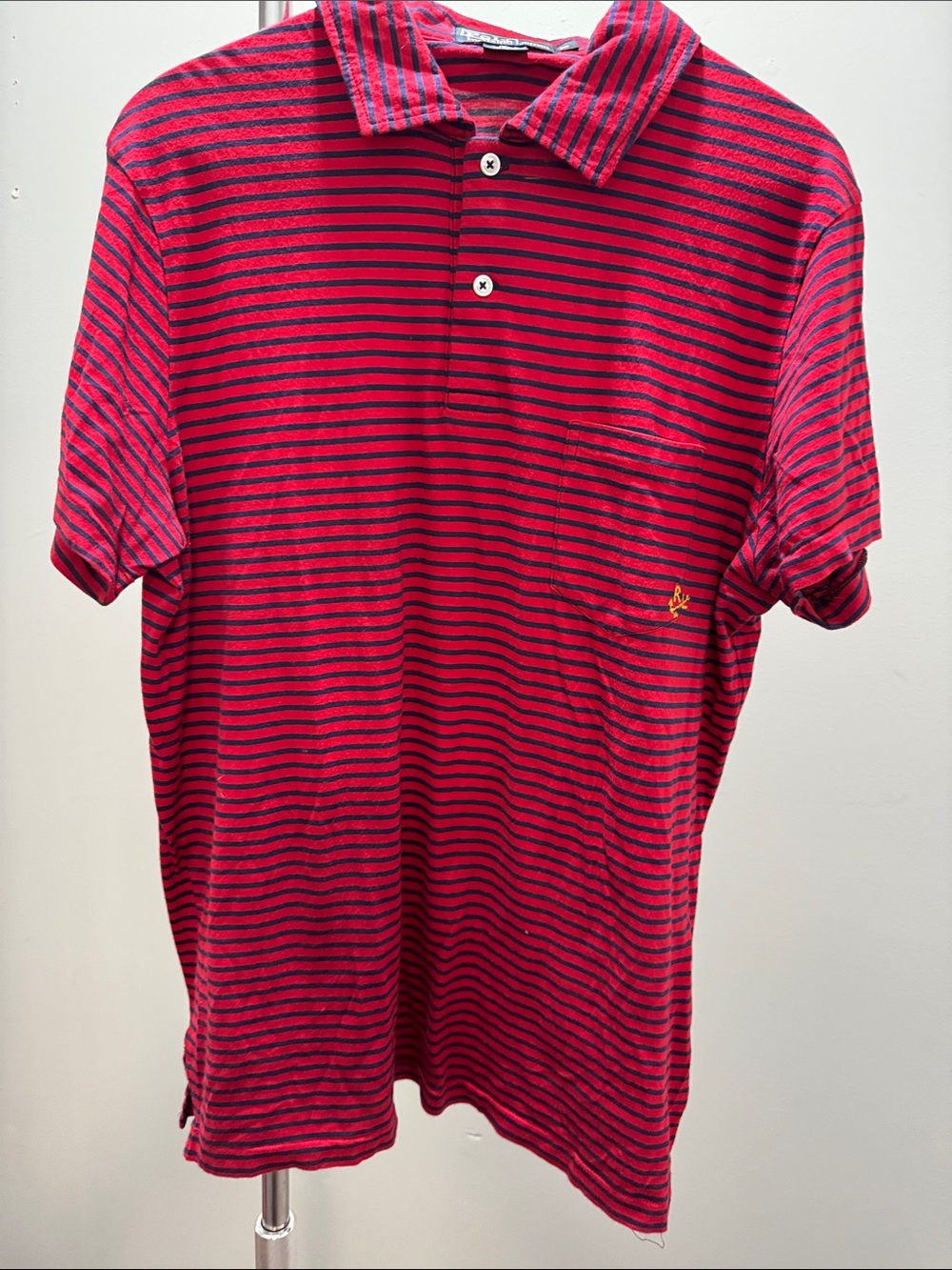 Polo by Ralph Lauren Red and Navy Striped Men’s Polo